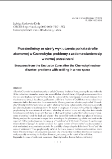 Przesiedleńcy ze strefy wykluczenia po katastrofie atomowej w Czarnobylu: problemy z zadomawianiem się w nowej przestrzeni