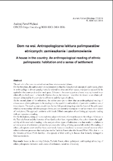 Dom na wsi. Antropologiczna lektura palimpsest&oacute;w etnicznych: zamieszkanie i zadomowienie