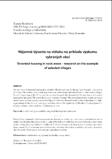 N&aacute;jomn&eacute; b&yacute;vanie na vidieku na pr&iacute;klade v&yacute;skumu vybran&yacute;ch obc&iacute;