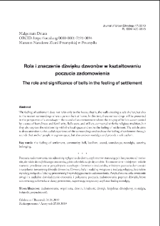 Rola i znaczenie dźwięku dzwon&oacute;w w kształtowaniu poczucia zadomowienia