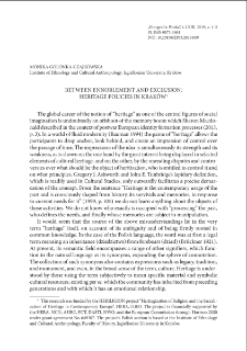 Between ennoblement and exclusion: heritage policies in Krak&oacute;w