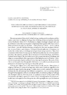 The state historical policy and the default religious heritage in Poland: on introducing pagan heritage to the public sphere in Krak&oacute;w