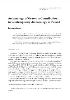 Archaeology of Graves: a Contribution to Contemporary Archaeology in Poland