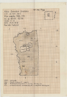 KZG, VI 401 C, plan archeologiczny wykopu
