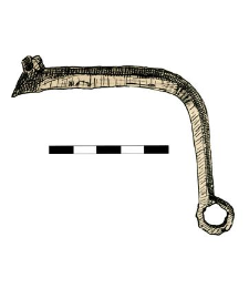 Spur, arch, originally with a goad and a ring, fragment, projection of both sides