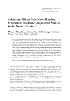 Acheulean Bifaces from Khor Shambat, Omdurman (Sudan), Comparative Studiesin the Nubian Context