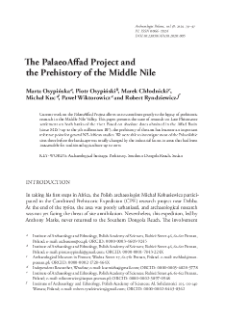 The PalaeoAffad Project and the Prehistory of the Middle Nile