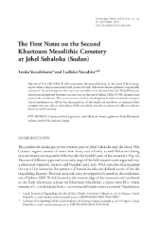The First Notes on the Second Khartoum Mesolithic Cemetery at Jebel Sabaloka (Sudan)