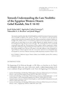 Towards Understanding the Late Neolithic of the Egyptian Western Desert: Gebel Ramlah, Site E-16-02