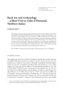 Rock Art and Archaeology &ndash; a Short Visit to Zolat el Hammad, Northern Sudan