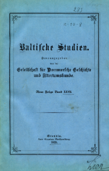 Baltische Studien. Neue Folge Bd. 27 (1925)