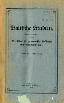 Baltische Studien. Neue Folge Bd. 32 (1930)