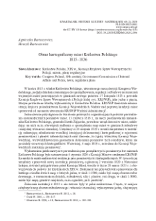 Obraz kartograficzny miast Kr&oacute;lestwa Polskiego 1815&ndash;1836