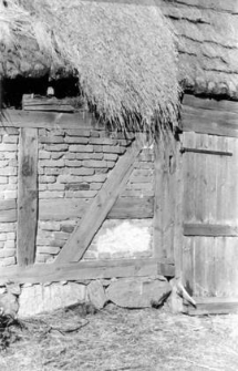 A fragment of a half-timbered barns wall