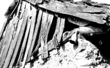 A fragment of a top of the roof in a clay barn