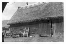 A post-and-plank barn