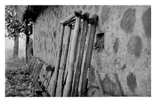 A wooden structure placed on a sleigh