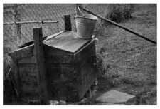A well with a manual lift