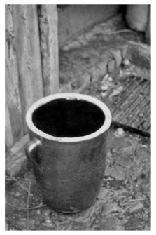 A stoneware pot