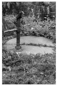 A well with a pump