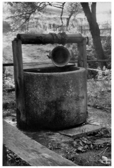 A well with a manual lift
