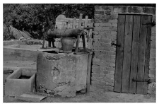 A well with a winch