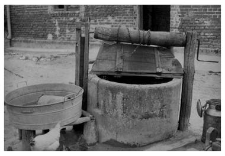 A well with a winch