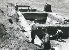General view on the trenches during excavations