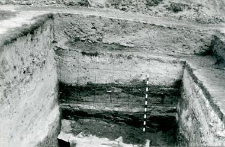 Deep trench outside the collegiate church (from the south), archaeological profile