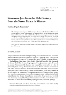 Stoneware Jars from the 18th Century from the Saxon Palace in Warsaw