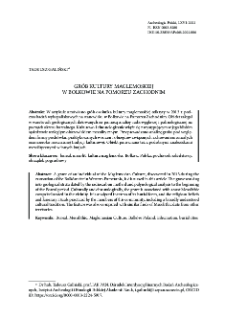 Gr&oacute;b kultury maglemoskiej w Bolkowie na Pomorzu Zachodnim