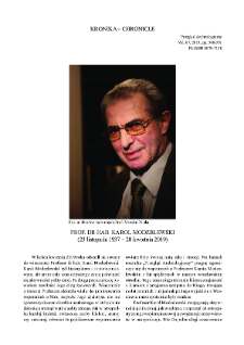 Prof. dr hab. Karol Modzelewski (23 listopada 1937 &ndash; 28 kwietnia 2019)