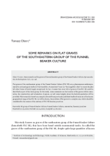 Some remarks on flat graves of southeastern group of the Funnel Beaker Culture