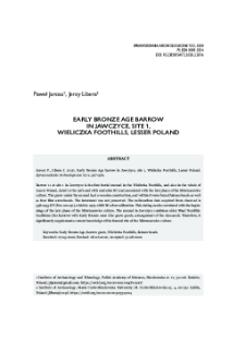 Early Bronze Age barrow in Jawczyce, site 1, Wieliczka Foothills, Lesser Poland