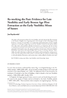 Re-working the Past: Evidence for Late Neolithic and Early Bronze Age Flint Extraction at the Early Neolithic Mines of Sussex