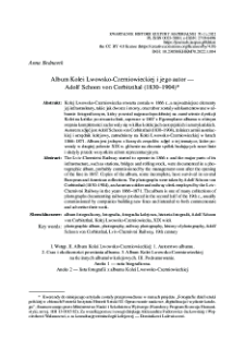 Album Kolei Lwowsko-Czerniowieckiej i jego autor &mdash; Adolf Schoon von Corbitzthal (1830&ndash;1904)