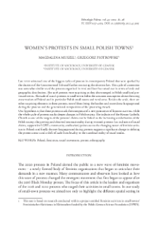 Women&rsquo;s Protests in Small Polish Towns