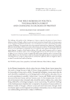 The Wild Border of Politics: The Białowieża Forest and Changing Ecologies of Protest