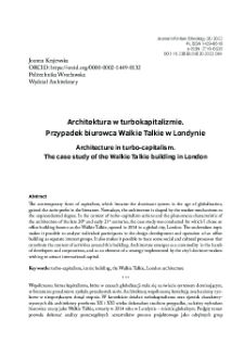 Architektura w turbokapitalizmie. Przypadek biurowca Walkie Talkie w Londynie)