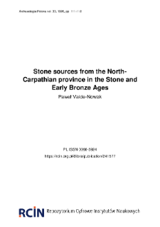 Stone sources from the North-Carpathian province in the Stone and Early Bronze Ages