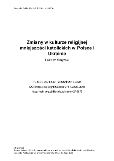 Zmiany w kulturze religijnej mniejszości katolickich w Polsce i Ukrainie