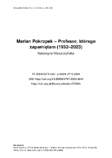 Marian Pokropek – Profesor, którego zapamiętam (1932–2023)