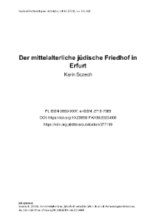 Der mittelalterliche j&uuml;dische Friedhof in Erfurt