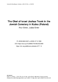 The Ohel of Israel Joshua Trunk in the Jewish Cemetery in Kutno (Poland)