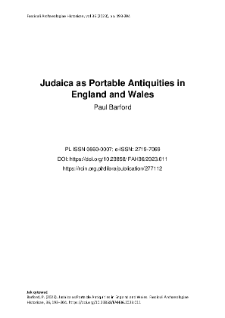 Judaica as Portable Antiquities in England and Wales