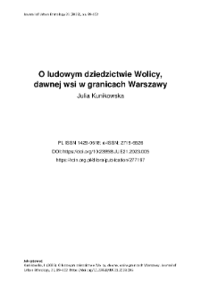 O ludowym dziedzictwie Wolicy, dawnej wsi w granicach Warszawy