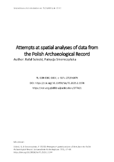 Attempts at spatial analyses of data from the Polish Archaeological Record