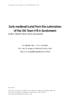 Early medieval burial from the culmination of the Old Town Hill in Sandomierz
