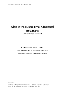 Olbia in the Hunnic Time. A Historical Perspective
