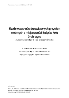 Skarb wczesnośredniowiecznych grzywien srebrnych z miejscowości Bużyska koło Drohiczyna